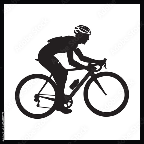 Road Biking Silhouette Clipart Design