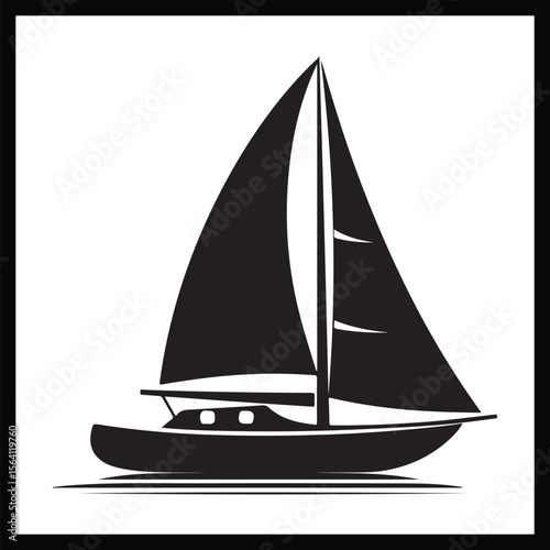 Sailing Boat Silhouette Clipart