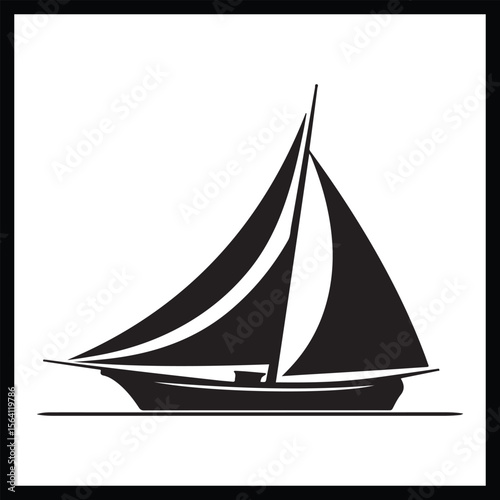 Sailing Sport Silhouette Illustration