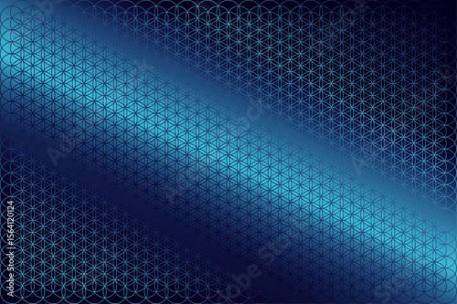 Flower of Life, Hexafoil, Six-petal rosette, 6 petal rosette symbolism, Deep blue gradient color geometric diagram, figures, patterns, abstract geometric hexagonal, tattoo design background texture