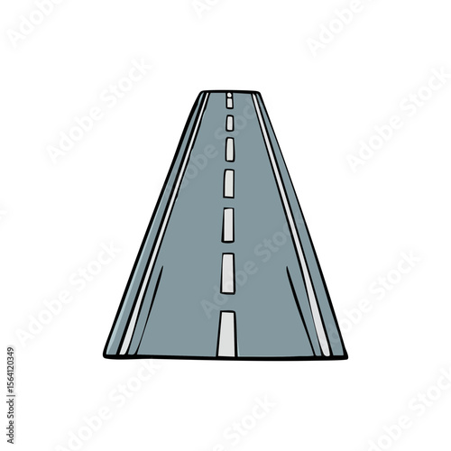 Straight road perspective illustration