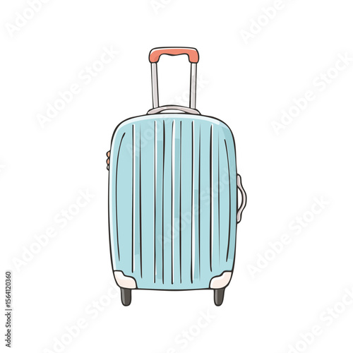 Rolling suitcase vector icon illustration