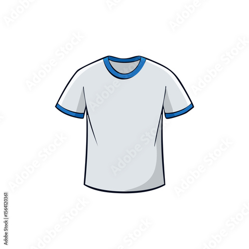 White t-shirt cartoon illustration