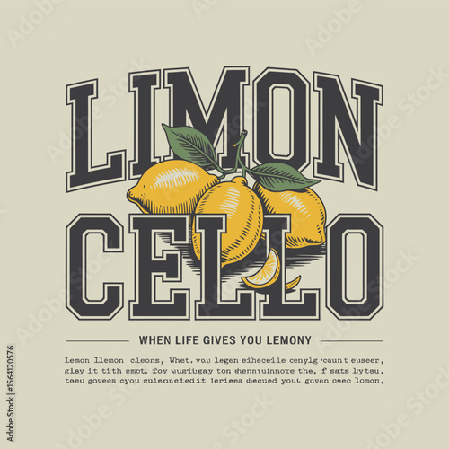 A charming design featuring lemons, ideally suited for branding, apparel, or promotional use, with a vintage-inspired aesthetic and refreshing citrus appeal for various creative projects.