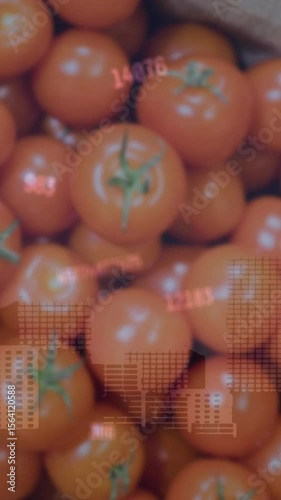 Animation of financial data processing over grocery shop