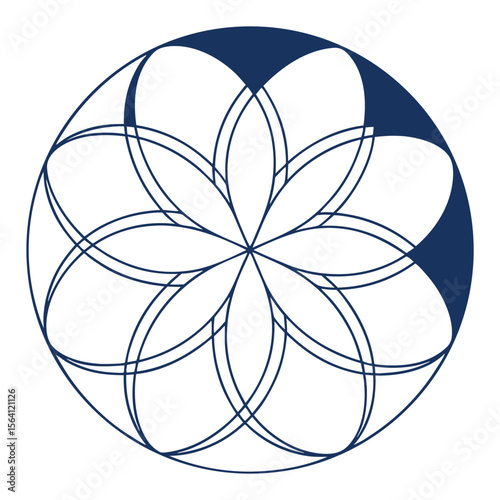 Single globe icon with longitude and latitude lines in perfect symmetry


