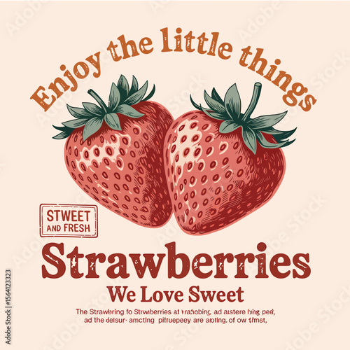 Delight in the small joys with a graphic of ripe strawberries, ideal for summer themed projects, markets, or as a cheerful addition to any fruity design.