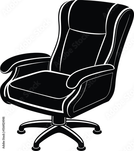Executive office swivel chair with ergonomic padding and modern style