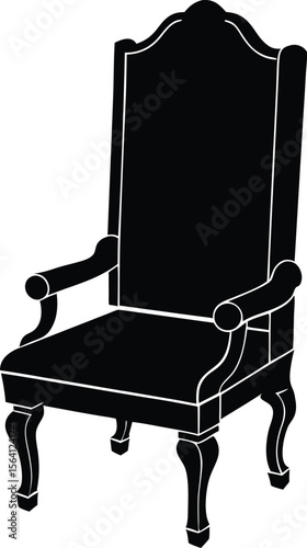 High-back classic chair with wooden frame in traditional design vector