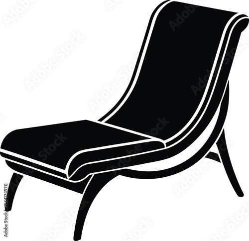 Reclined vintage chair with comfortable cushion for stylish decor use