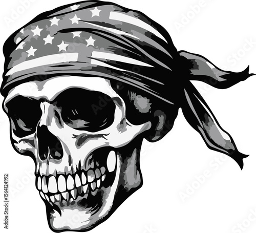 Rebel Skull - USA Bandana Design

