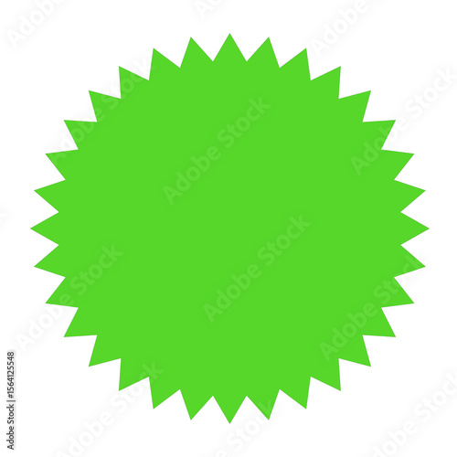Lime Green Bursting Star Shape for Product Promotion and Attention Grabbing Design Element, Ideal for Sales, Offers, and Special Announcements on Transparent Backdrop