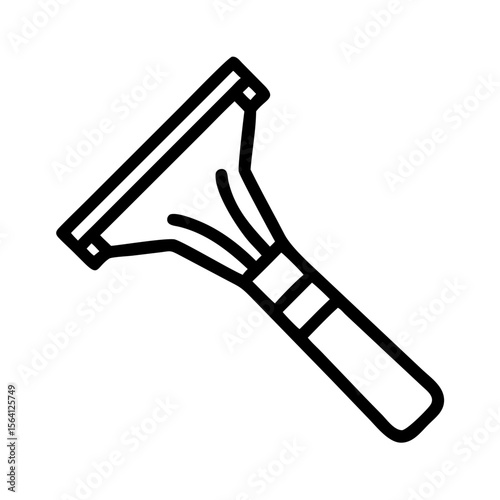 Ice scraper icon – simple line illustration of handheld tool for removing ice from car windows