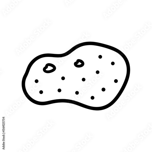 Pumice stone icon – minimal line drawing of porous exfoliating stone for skincare and hygiene