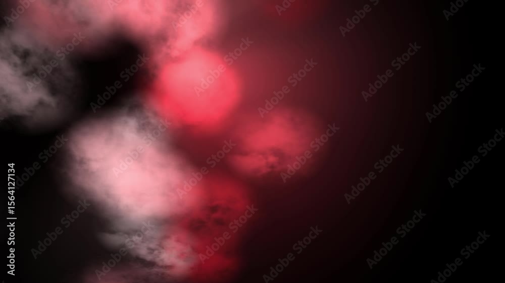 Fiery red cloud emerges against the dark backdrop, creating a visually striking and vibrant display of glowing color.