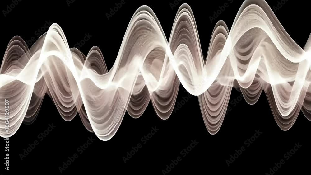 Abstract sound waves illustration over black background. Technology background, data, frequency. Design element.