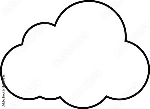 cloud icon line art vector illustration on transparent background	
