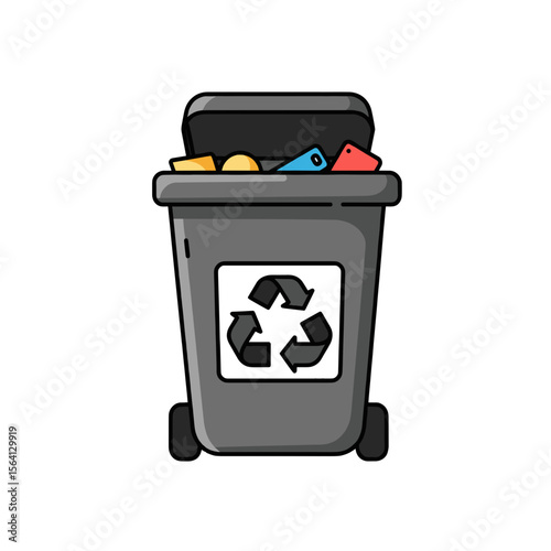 E-Waste Recycling Icon – Bold Outline Style