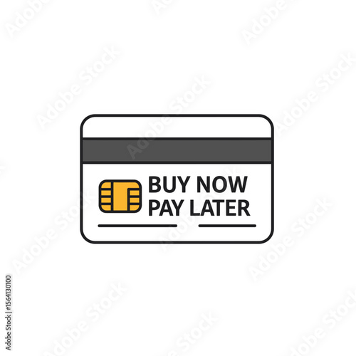 BNPL Fintech Icon – Bold Outline Style