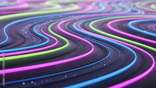 Abstract neon lines in swirling patterns.
