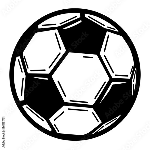 Classic soccer ball illustration for children sport themes and baby toys branding