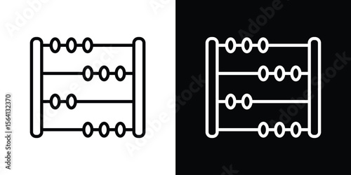 Abacus icon symbol outline style. Editable icon in EPS10