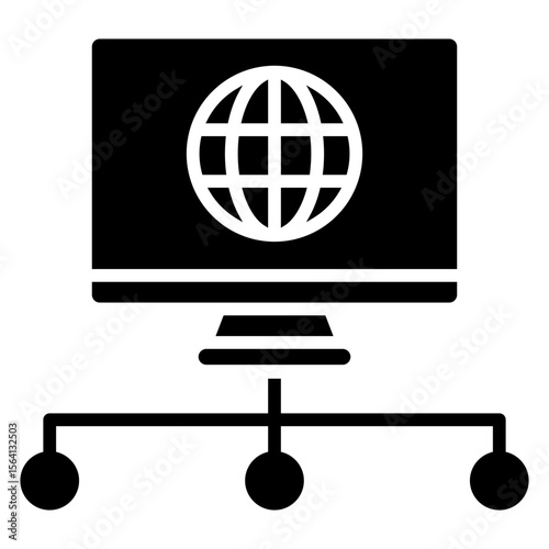 Network glyph icon, use for journalist, broadcasting, education, news and media UI, UX kit, app and web development, digital or print.