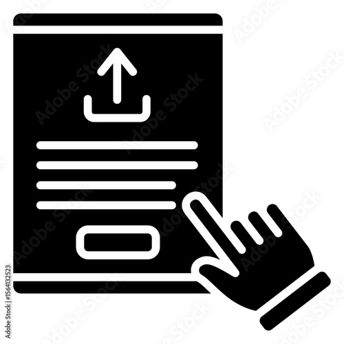 Post Button glyph icon, use for journalist, broadcasting, education, news and media UI, UX kit, app and web development, digital or print.