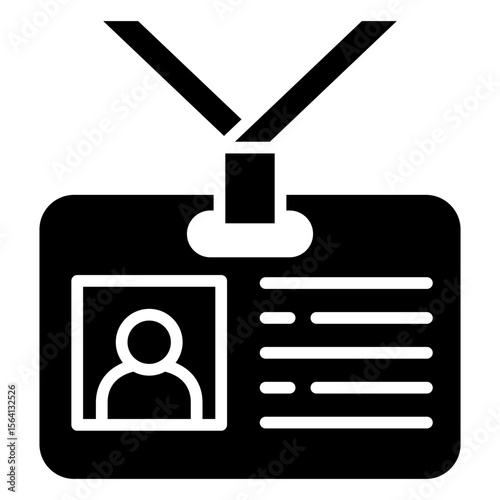Press Badge glyph icon, use for journalist, broadcasting, education, news and media UI, UX kit, app and web development, digital or print.