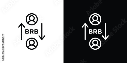 B2B icon symbol outline style. Editable icon in EPS10
