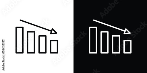 Attrition icon symbol outline style. Editable icon in EPS10