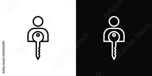 Authentication icon symbol outline style. Editable icon in EPS10