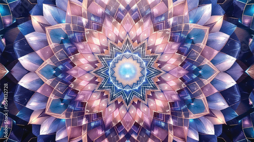 A beautifully detailed abstract mandala design featuring floral and geometric patterns.