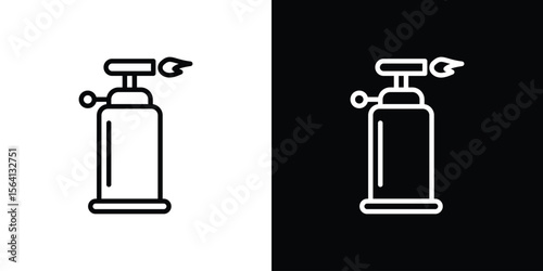 Blowtorch icon symbol outline style. Editable icon in EPS10