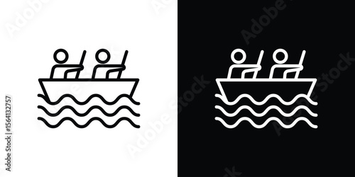 Boat race icon symbol outline style. Editable icon in EPS10