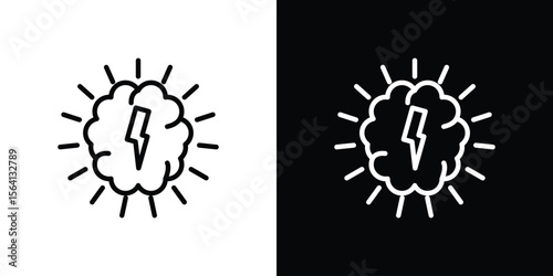 Brainstorm icon symbol outline style. Editable icon in EPS10