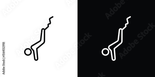 Bungee jumping icon symbol outline style. Editable icon in EPS10