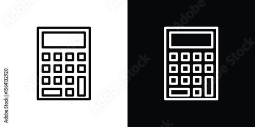 Calculator icon symbol outline style. Editable icon in EPS10