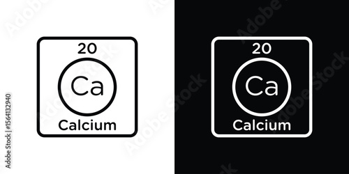Calcium icon symbol outline style. Editable icon in EPS10