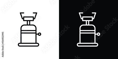 Camping gas icon symbol outline style. Editable icon in EPS10