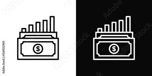 capital gain icon symbol outline style. Editable icon in EPS10