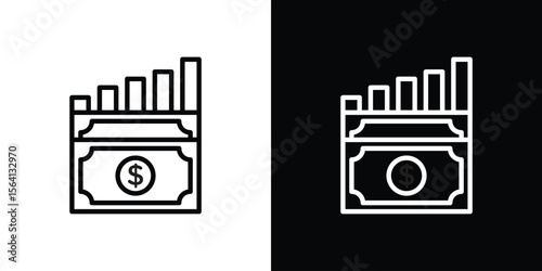 capital gain icon symbol outline style. Editable icon in EPS10