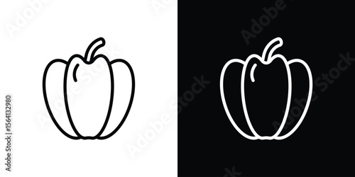 Capsicum icon symbol outline style. Editable icon in EPS10