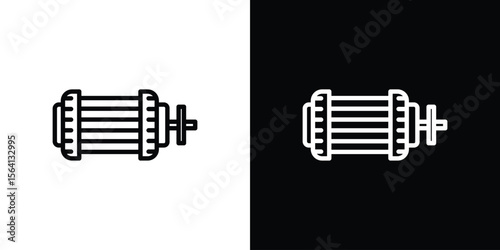 Car alternator icon symbol outline style. Editable icon in EPS10