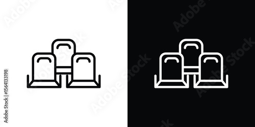 Cinema seat icon symbol outline style. Editable icon in EPS10