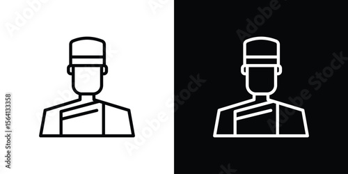 Concierge icon symbol outline style. Editable icon in EPS10