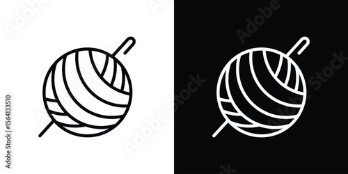 Crochet icon symbol outline style. Editable icon in EPS10