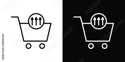 Cross sell icon symbol outline style. Editable icon in EPS10