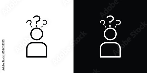 Curious human icon symbol outline style. Editable icon in EPS10