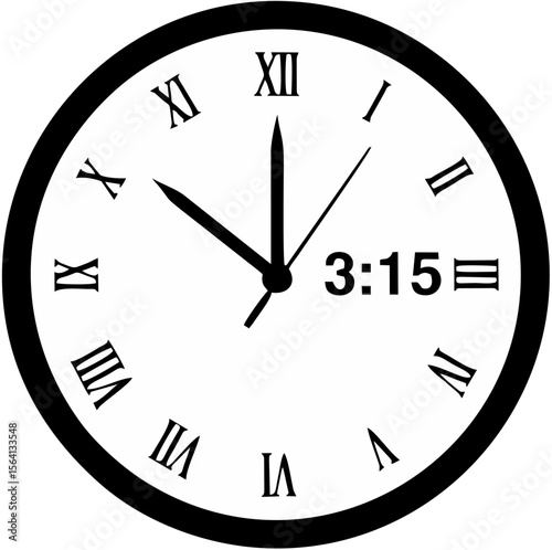  Clock Silhouette Icon – Black Vector for Time, Schedule, and Deadline Concepts